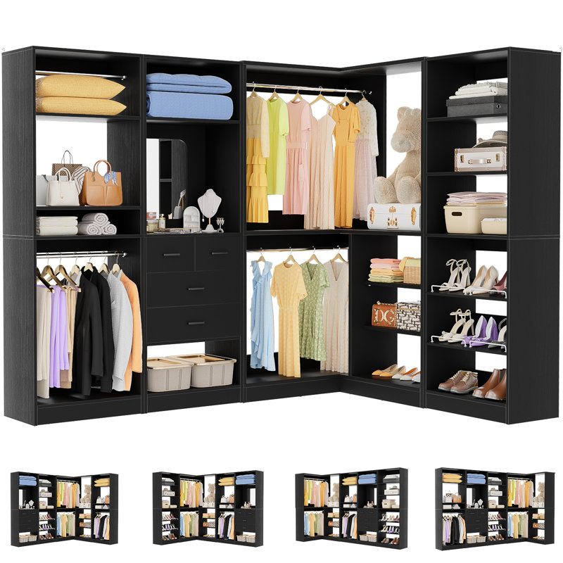 Latitude Run® Navada Freestanding Closet System with Mirror | Wayfair
